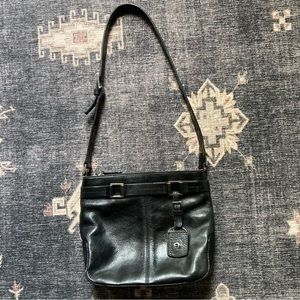 Etienne Aigner Small Black Leather Shoulder Bag